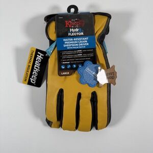 KINCO Hydroflector Water Resistant Premium Grain Sheepskin Driver Gloves Large